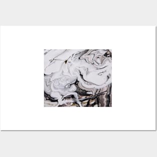 Elegant dark swirls of marble Posters and Art